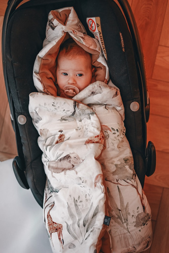 Kocyk do fotelika cotton Sawanna Makaszka