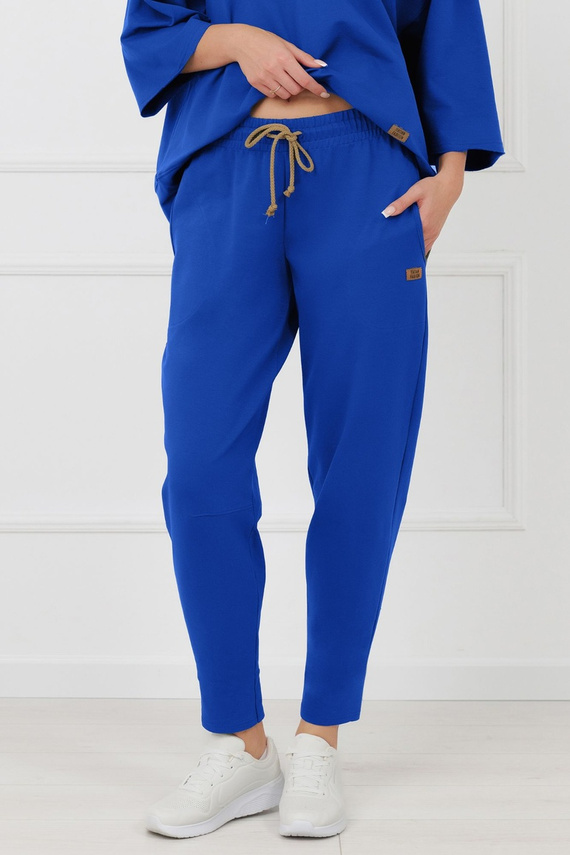 Spodnie dresowe Kaori Italian Fashion bawełna-kobalt