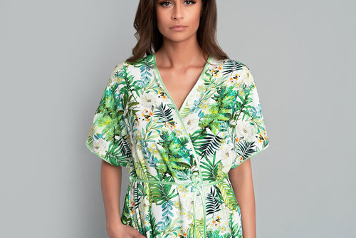 Florina Szlafrok Damski Italian Fashion - druk liście