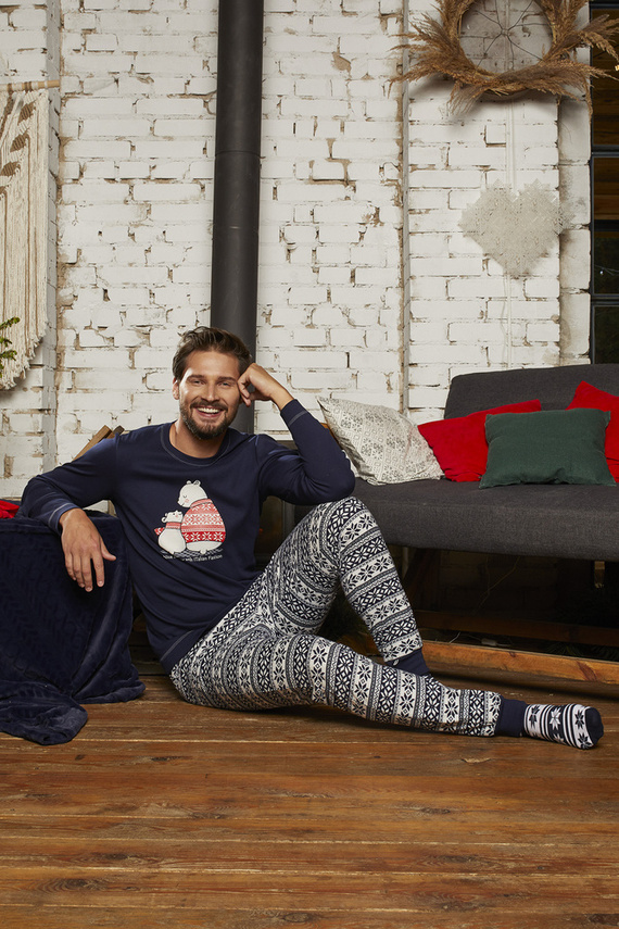 Arktyka Piżama Męska Italian Fashion - granatowy