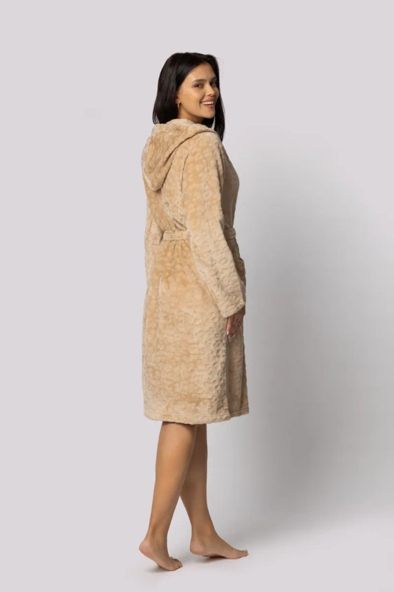 Leopard szlafrok damski Envie beige