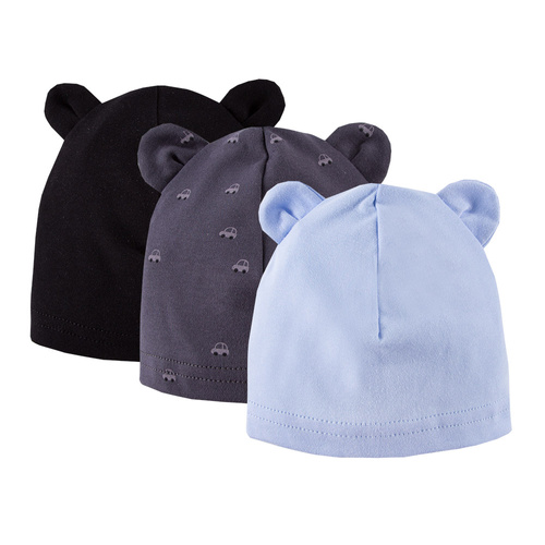 Good Day Eevi Czapka niemowlęca 3-pak - niebieski/szary/czarny
