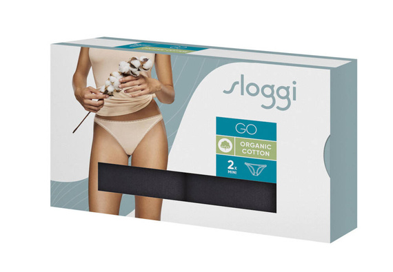 Figi mini 2 pak Damskie Sloggi go - black
