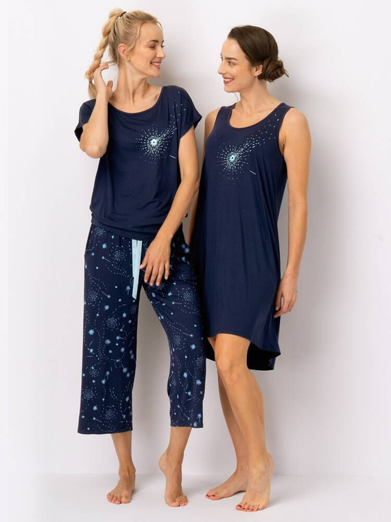 LND 764 Koszula damska Key granatowy