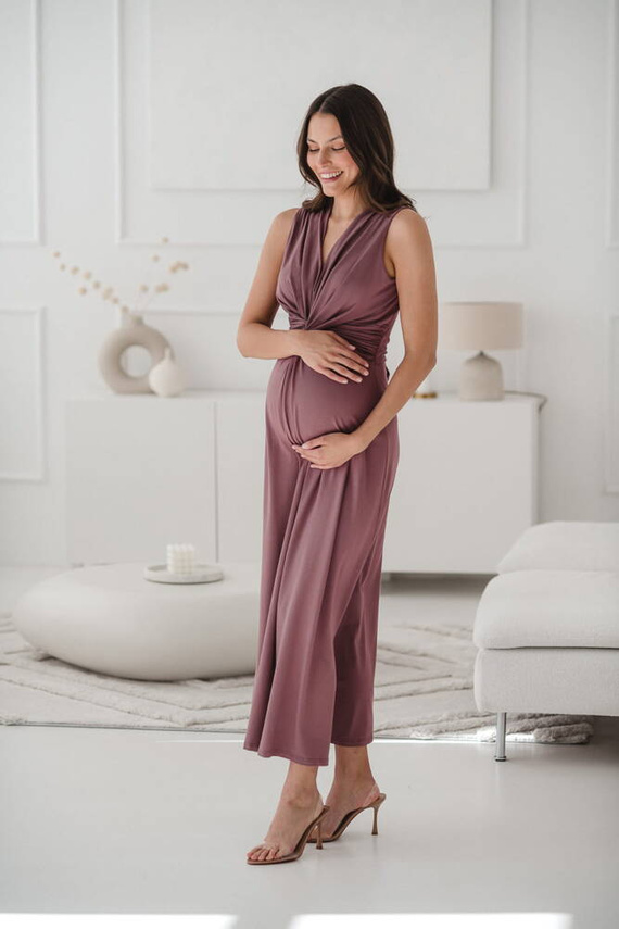 Loop maxi sukienka ciążowa i do karmienia Milk&Love rose brown
