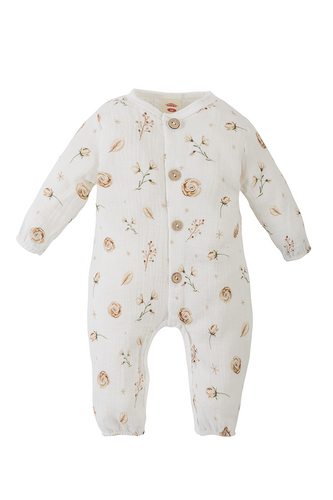 "Flowers Muslin" Makoma Pajac muślinowy