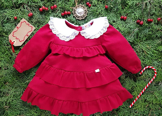 M174 Merry Cherry Sukienka z kołnierzykiem Marija - bordowy 