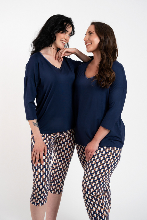 Milda Piżama Damska 3/4 rękaw, 3/4 spodnie Italian Fashion