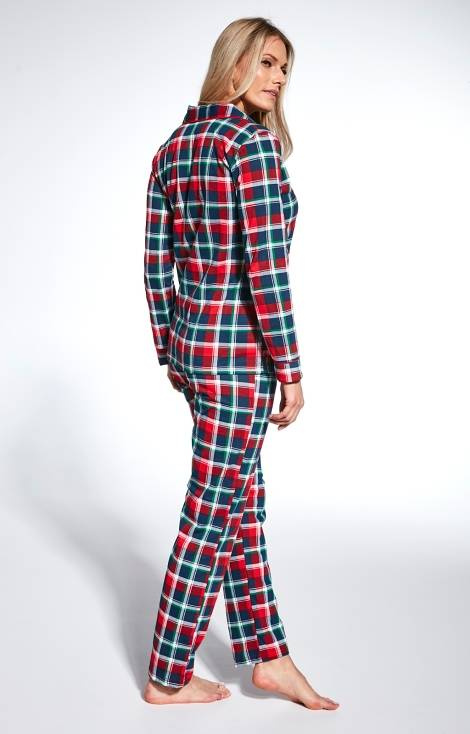 Cornette 482/369 Roxy Piżama damska rozpinana - granatowy-czerwony