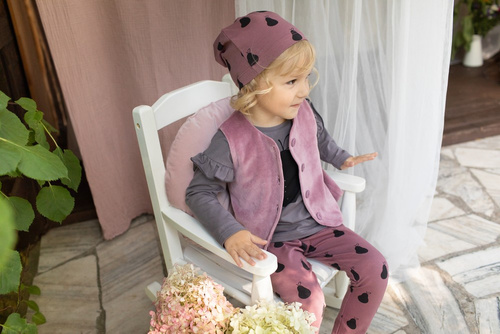 Tres Bien Pinokio Czapka - róż ciemny druk