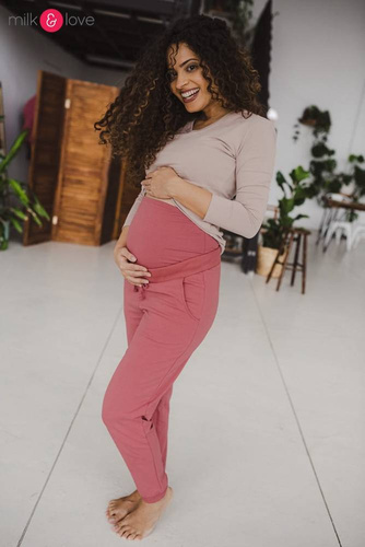 Spodnie Milk&Love dresowe ciążowe dusty cedar