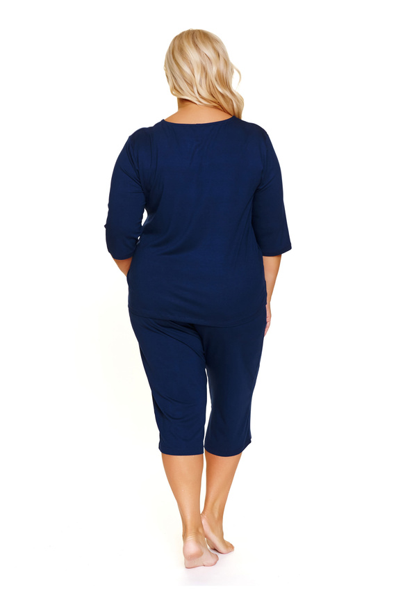 7330 Piżama damska plus size Doctor Nap – elegancja i komfort z wiskozy- navy