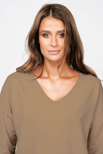 Karina tunika damska długi rękaw Italian Fashion - camel