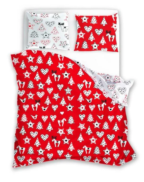 Scandic 047 Pościel świąteczna Faro czerwony