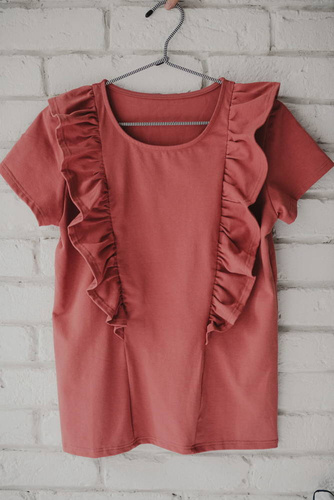 Milky Waves Milk&Love Bluzka do karmienia z krótkim rękawem dusty cedar