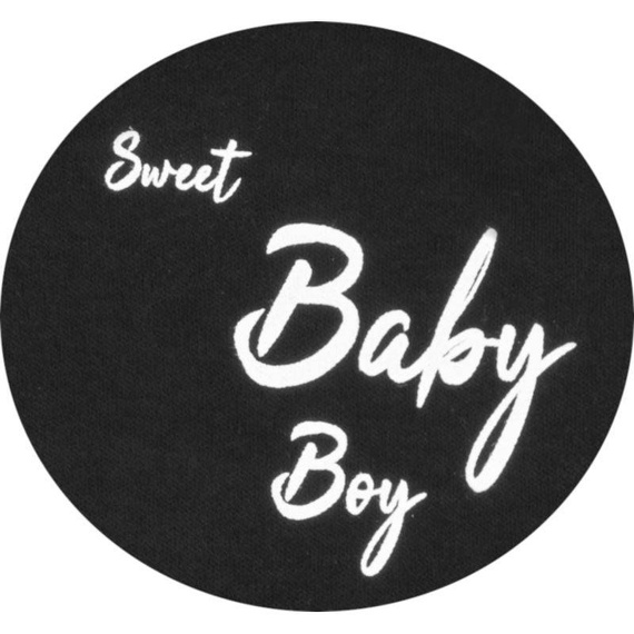 "Black & White" Body z długim rękawem dla chłopca Terjan - czarny