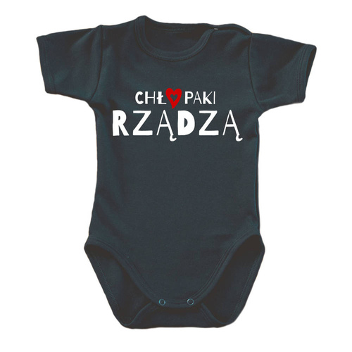 "CHŁOPAKI RZĄDZĄ" Moocha body krótki rękaw biały