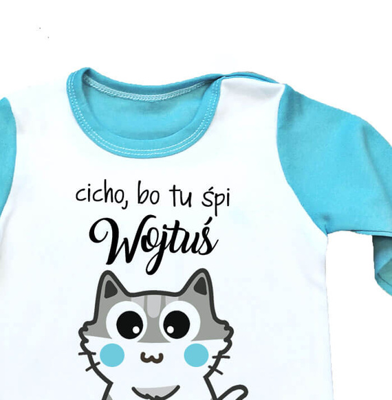 Cicho bo tu śpię Moocha Piżamka dziecięca z imieniem
