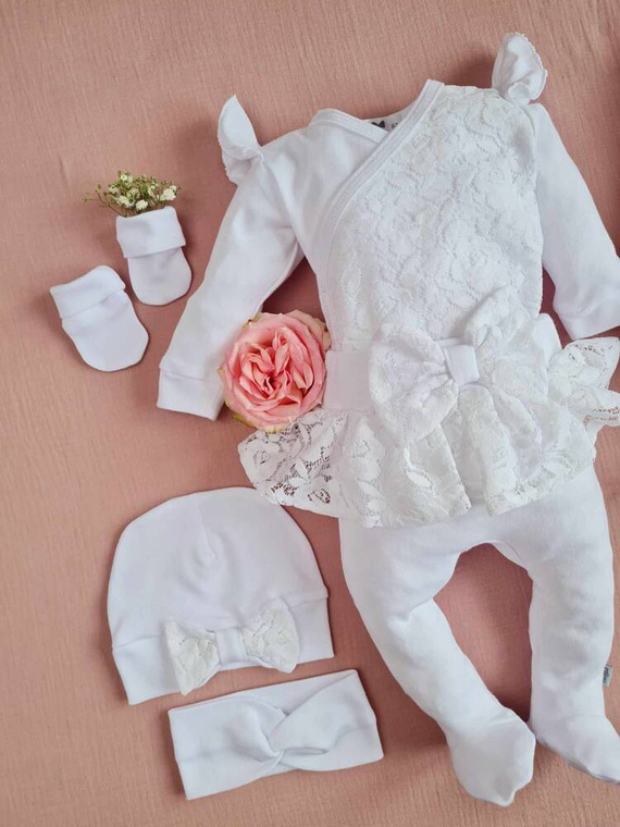 0719WB Princess Komplet niemowlęcy Marija - biały