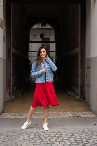 Mommy Chic sukienka ciążowa i do karmienia Milk&Love karminowy