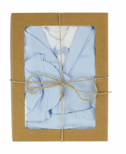 Komplet 169401 "Mix" czapka, bluza, body i spodnie Nicol - niebieski