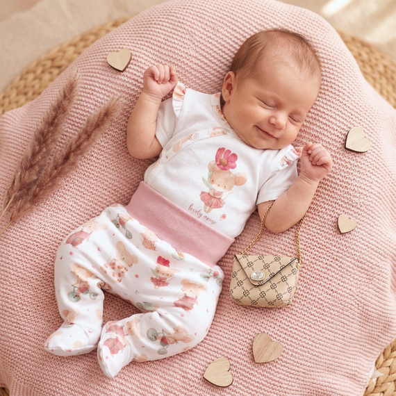 ABN-5698 Nini Półśpiochy Niemowlęce Małe Myszki 100% Bawełna Organiczna – PL