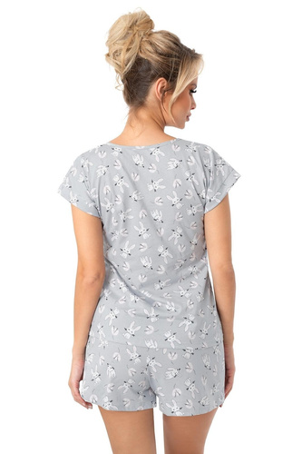 Piżama damska Bunny Short Donna szara – bawełna, krótki rękaw, wygodny komplet
