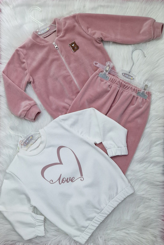 Love Heart Bluza dziecięca Bambarillo ecru – dzianina dresowa, bawełna z elastanem