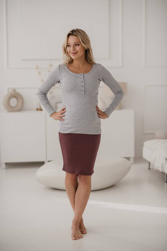 Tummy Bluzka ciążowa i do karmienia Milk&Love szary