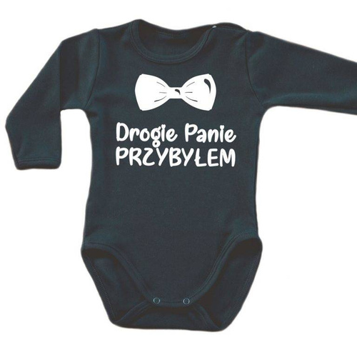 Body długi rękaw "Drogie Panie Przybyłem" Moocha biały
