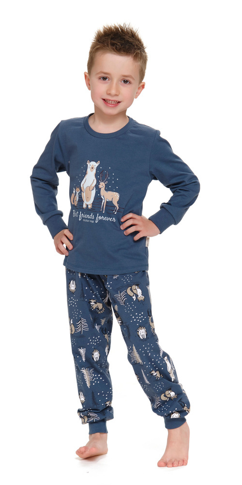 Piżama dziecięca 4324 "Animals" Unisex Doctor Nap - deep blue