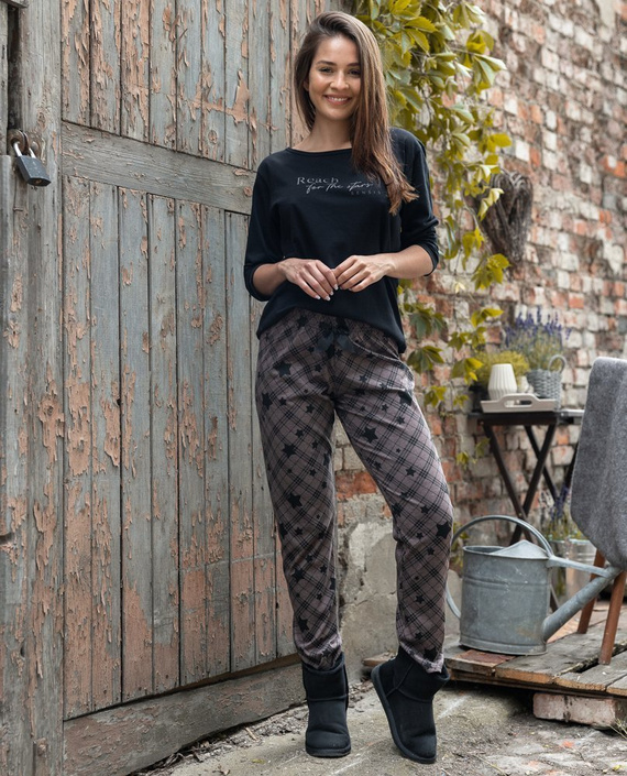 Sensis Reach For The Stars Piżama damska - czarny-brązowy