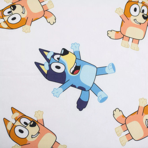 Prześcieradło Bawełniane z Gumką 90x200 Bluey 061 Jerry Fabrics Białe