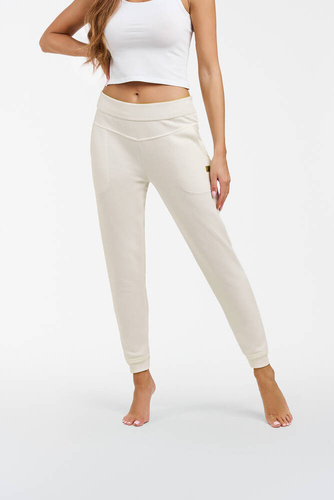 Roma Spodnie dresowe damskie Italian Fashion - ecru