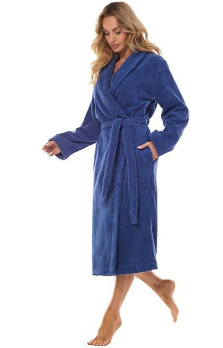 2408 Szlafrok Damski Frotte L&L - navy