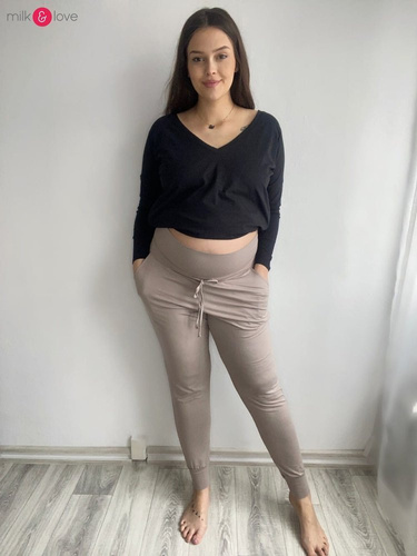 Spodnie Milk&Love dresowe joggersy beżowy