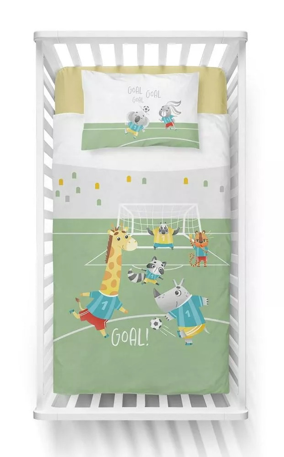 4789 A Zwierzęta piłka Pościel bawełniana Detexpol - niebieski