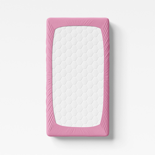 Eevi Prześcieradło dziecięce bawełniane - ciemny rożowy