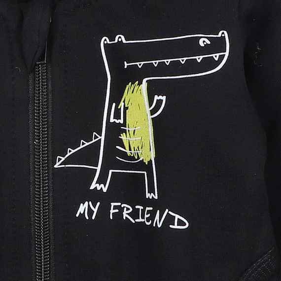 ABN-3697 Crocodiles Bluza dresowa z bawełny organicznej Nini czarny