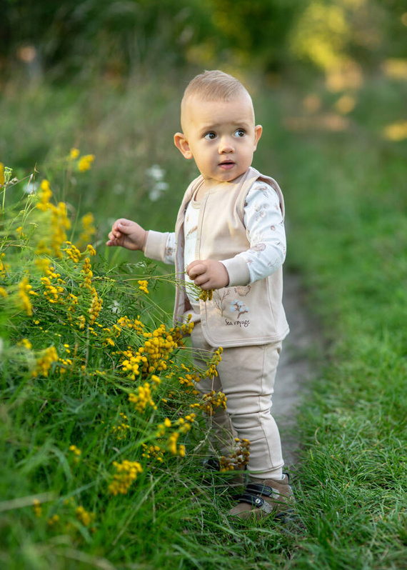 Turtles Kamizelka z bawełny organicznej Nini beżowy