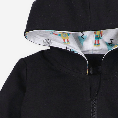 ABN-2943/CZA/056 Summer Robots Bluza dresowa z bawełny organicznej Nini czarny