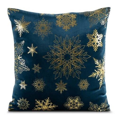Joy 2 Poszewka świąteczna śnieżynki Eurofirany granatowy