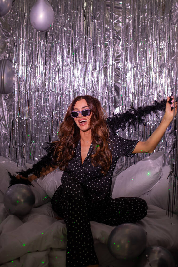 Ria Piżama Damska krótki rękaw, długie spodnie Italian Fashion - druk