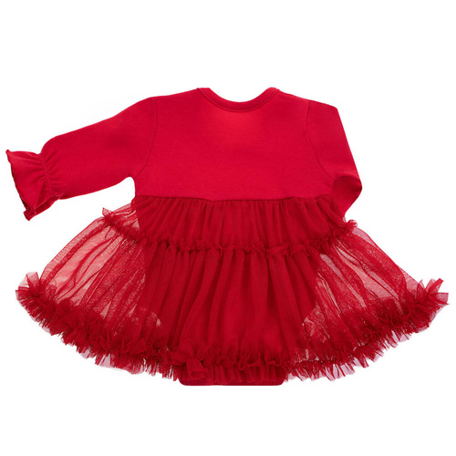 Sukienko-body 163158 "Magia Świąt" Nicol - czerwony