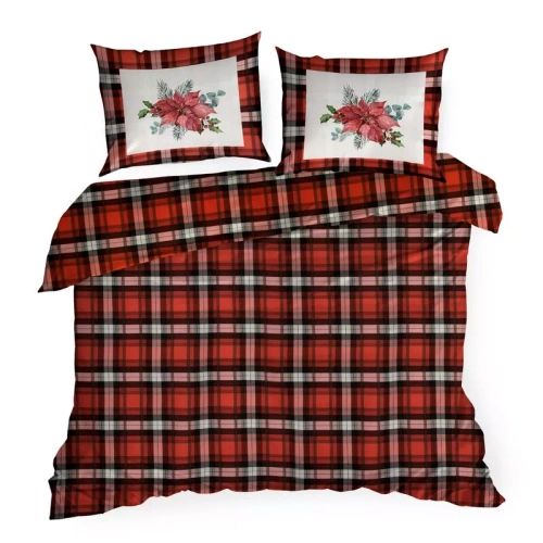 Bliss Pościel świąteczna kratka gwiazda betlejemska Eurofirany czerwony