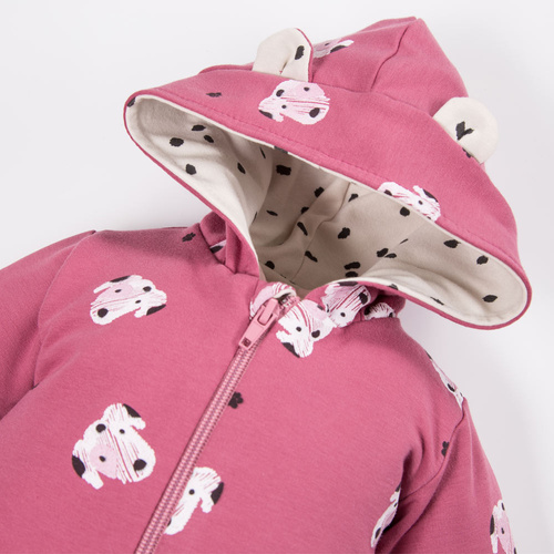 Dogs & Spots Eevi Dresowy Pajac z kapturem - róż
