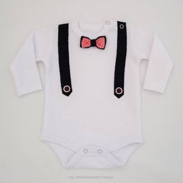 Szelki Bambarillo Body z długim rękawem czerwony