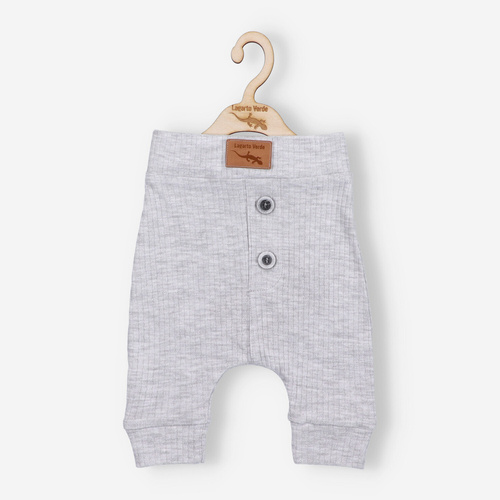 KAR-0001 Spodnie z dzianiny prążkowej Lagarto Verde - szary