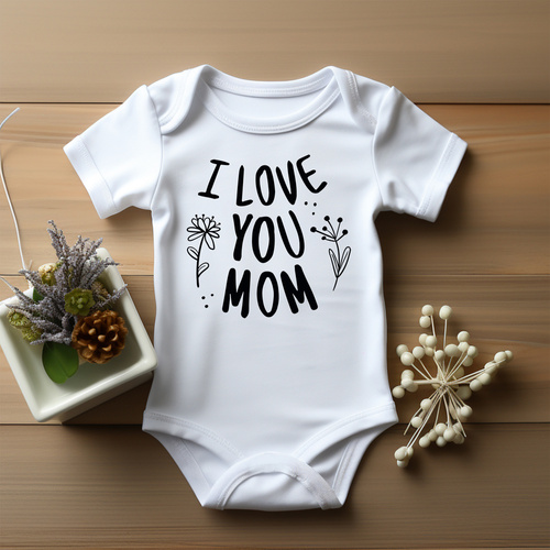 "Best mom ever" Moocha Body krótki rękaw biały