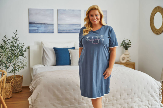 5366 Koszula Nocna Plus Size Doctor Nap - deep blue